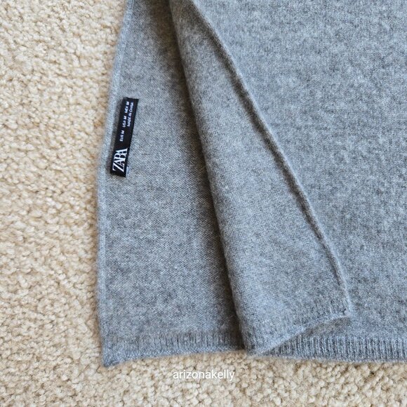 NWOT Zara Cashmere Scarf Grey Wrap Oversized - Picture 7 of 15